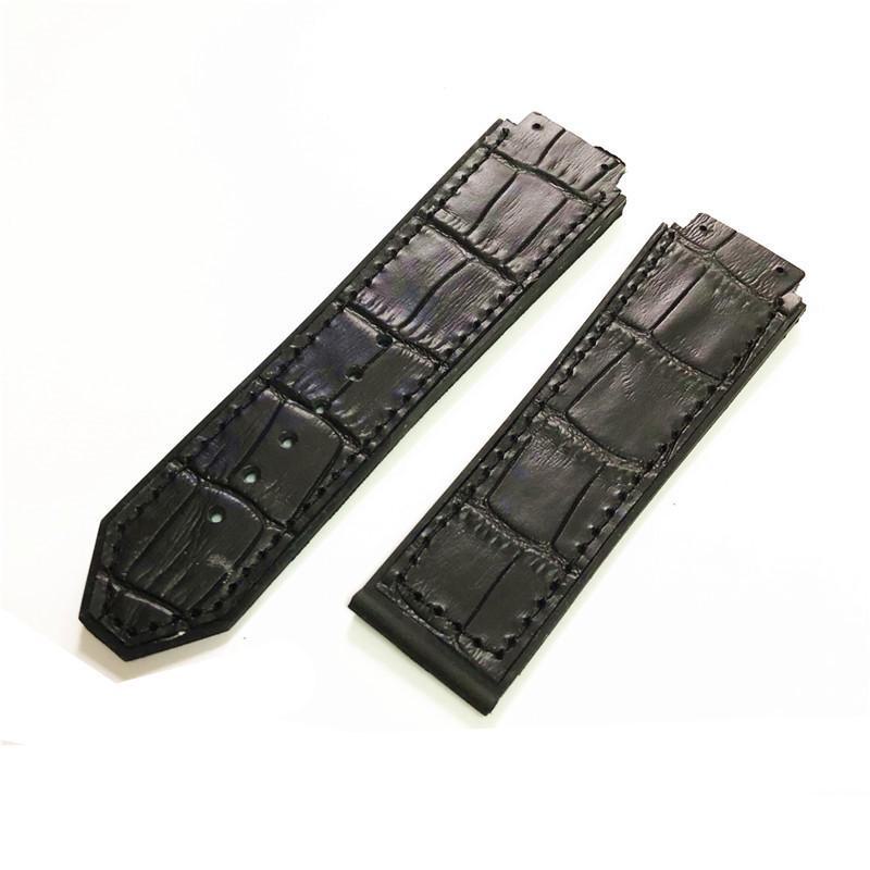 Hengbao Uhrenarmband aus echtem Leder für Herren: Big Bang Convex Interface, wasserdichtes Silikon, 25/23/21 mm