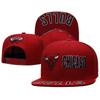 Flat Brim Embroidered Baseball Cap Adjustable Sport Sun Hat Bulls Team