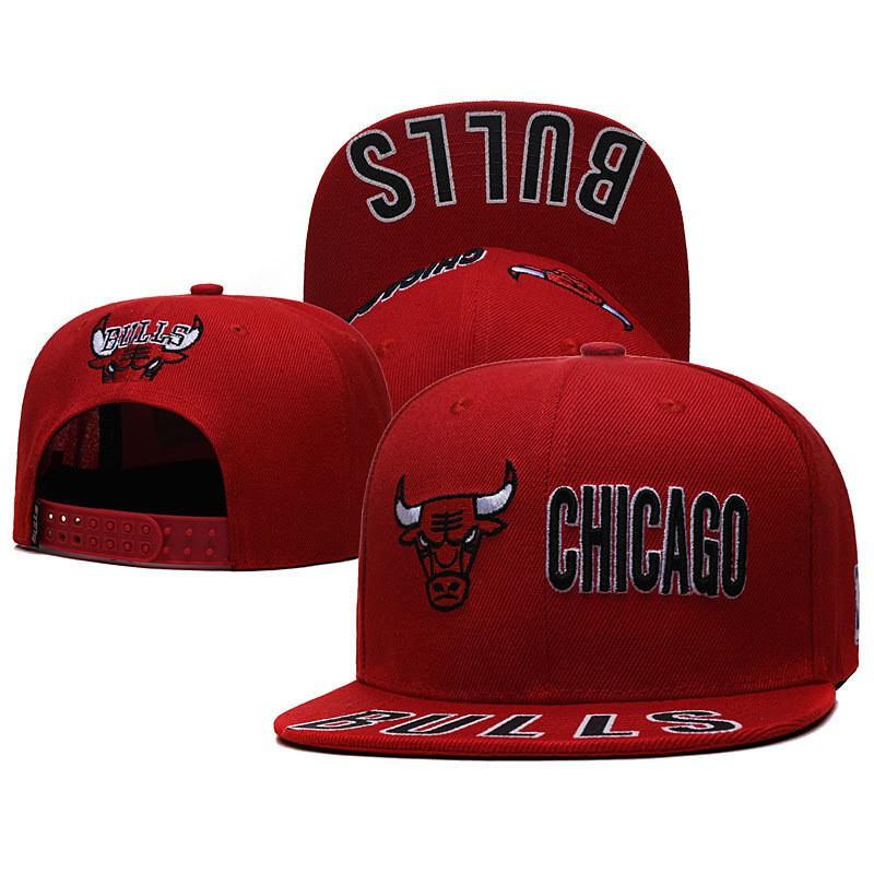 Flat Brim Embroidered Baseball Cap Adjustable Sport Sun Hat Bulls Team