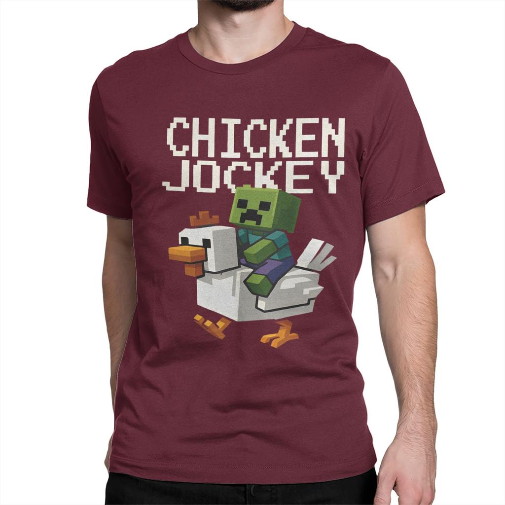 Chicken Jockey Zombie Men Women's T Shirts Game Novelty Tee Shirt Short Sleeve Crew Neck T-Shirt Pure Cotton Gift Idea Clothing