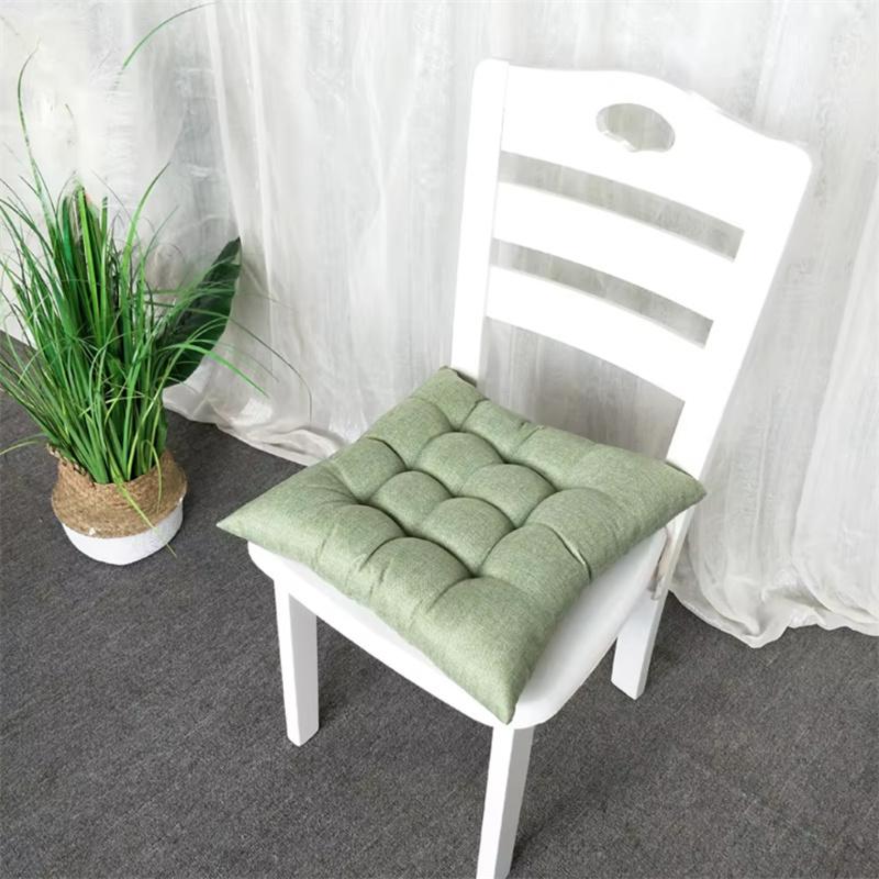Linen-cotton Four-season Home Cushion Fashionable Solid Color Dining Chair Anti-slip Pad Office Comfortable Sedentary Stool Mat
