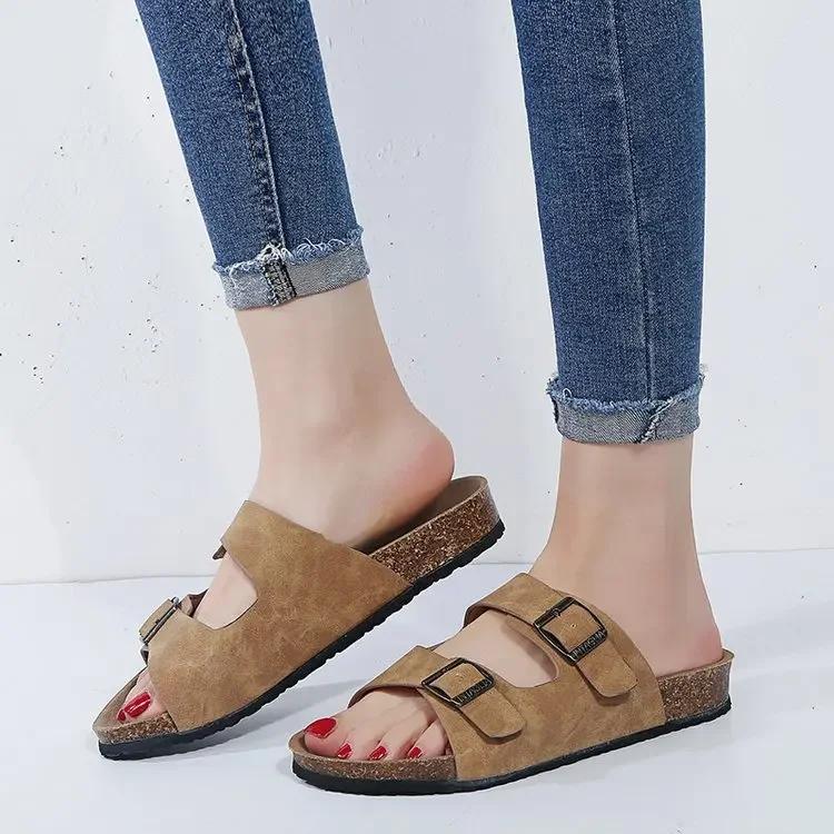 

Мода 2024 Уличные Разноцветные Пробковые Сандалии Женские Шлепанцы Унисекс Смешанные Цвета Тапочки Обувь Женские Пляжные Сандалии Размер 42 43 44 светло-коричневого