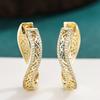 Xiaomi Huitan Hollow Out Design Women Hoop Earrings Engraved Design Elegant Party Accessories Luxury Jewelry Gold Color Inlaid Shiny CZ