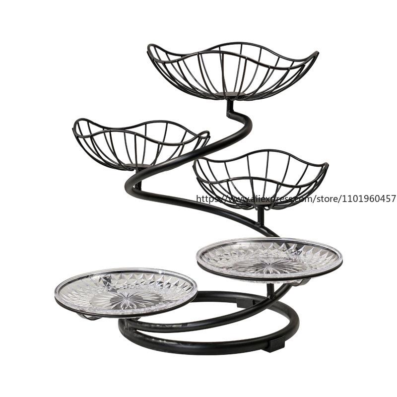 Leichter Luxus Mehrschichtiger Obsttellerständer Wohnzimmer Couchtisch Trockenobst- und Snack-Display Exquisiter Obstkorb