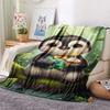 1PC Fairy Tale Style Print FlAannel Blanket, High Quality Comfortable for All Seasons, Home Decor, Warmth and Comfort