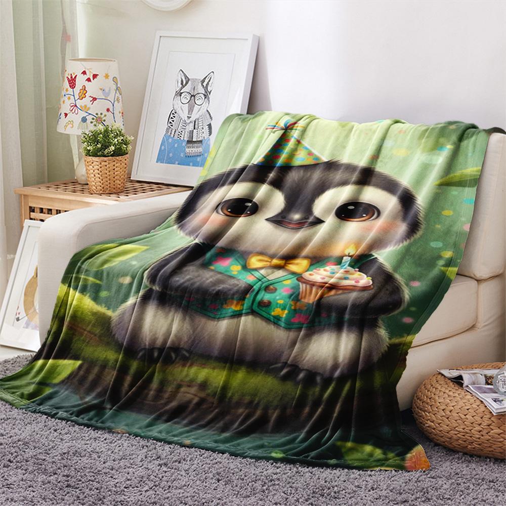 1PC Fairy Tale Style Print FlAannel Blanket, High Quality Comfortable for All Seasons, Home Decor, Warmth and Comfort