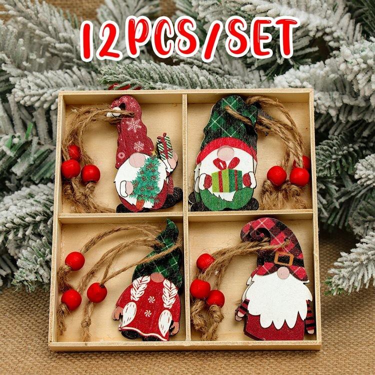 Christmas Dog Paw Double Layer Wooden Pendant Navidad Natal Noel Tree Pendant Merry Christmas Decor For Home 2025 New Year 2025