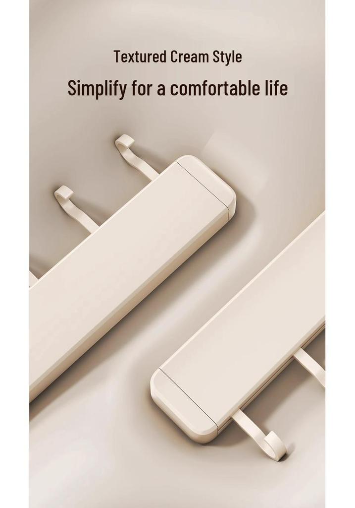 No-Drill Wall-Mounted White Kitchen Hook Rack for Pots, Lids, and Utensils