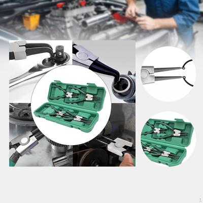 4Pcs Snap Ring Pliers Retaining Removal Tool Manual Auto Repair with Straight/Bent Jaw 7 Inch