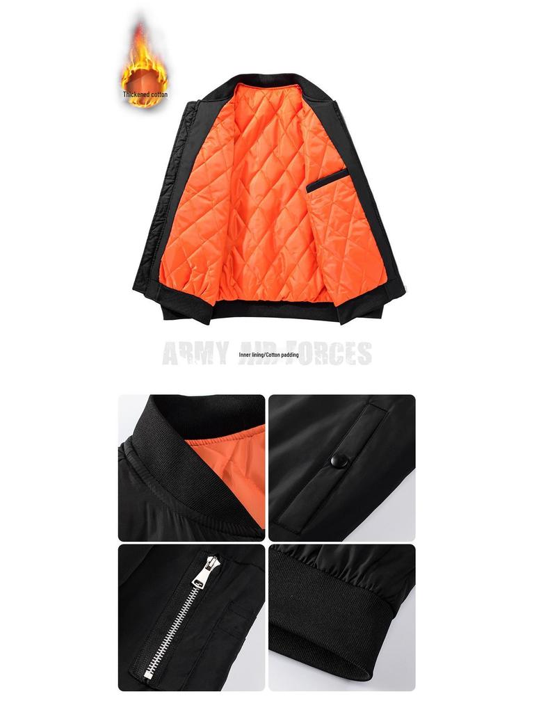 Men's Large Loose Fit Bomber Jacket - Casual Spring/Autumn Baseball Coat