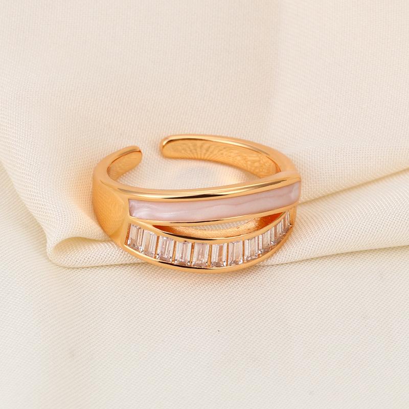 Douyin popular white fritillary open ring niche design open finger ring open and adjustable