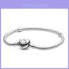 Stylish And Romantic Pandora Heart Clasp Charm Bracelet With Snake Chain And Box