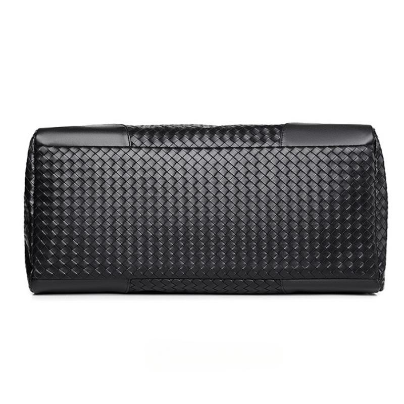 Vintage Woven Handheld Travel Bags High Quality PU Leather Large Capacity Sports Yoga Fitness Bag for Men Short Distance Trip Oblique Span Touring Bag