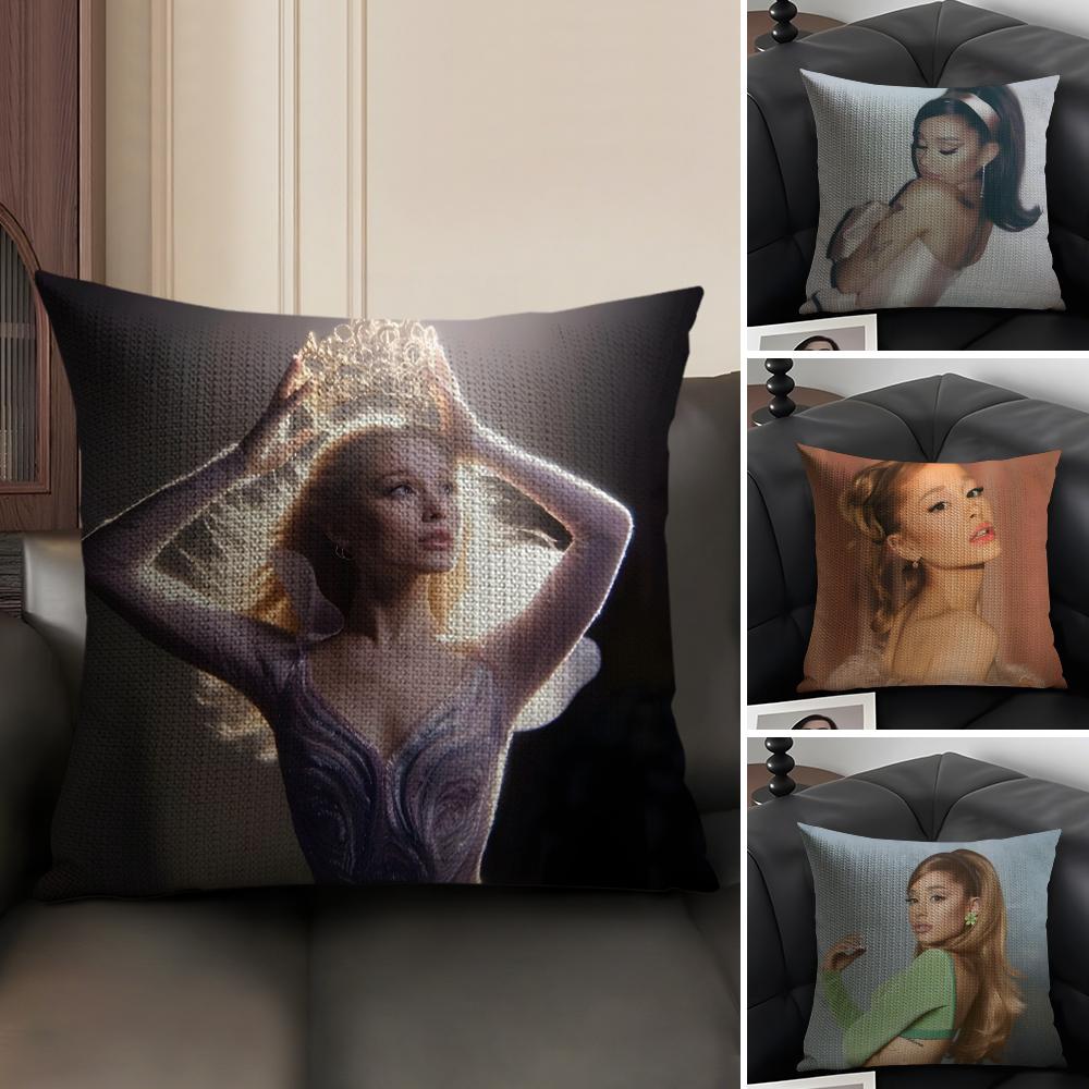 AAriana GrandeE Singer Cushion Cover Natural Linen Organic Fabric DoubleSided Printing Sofa Home Decor Gift Pillow Case