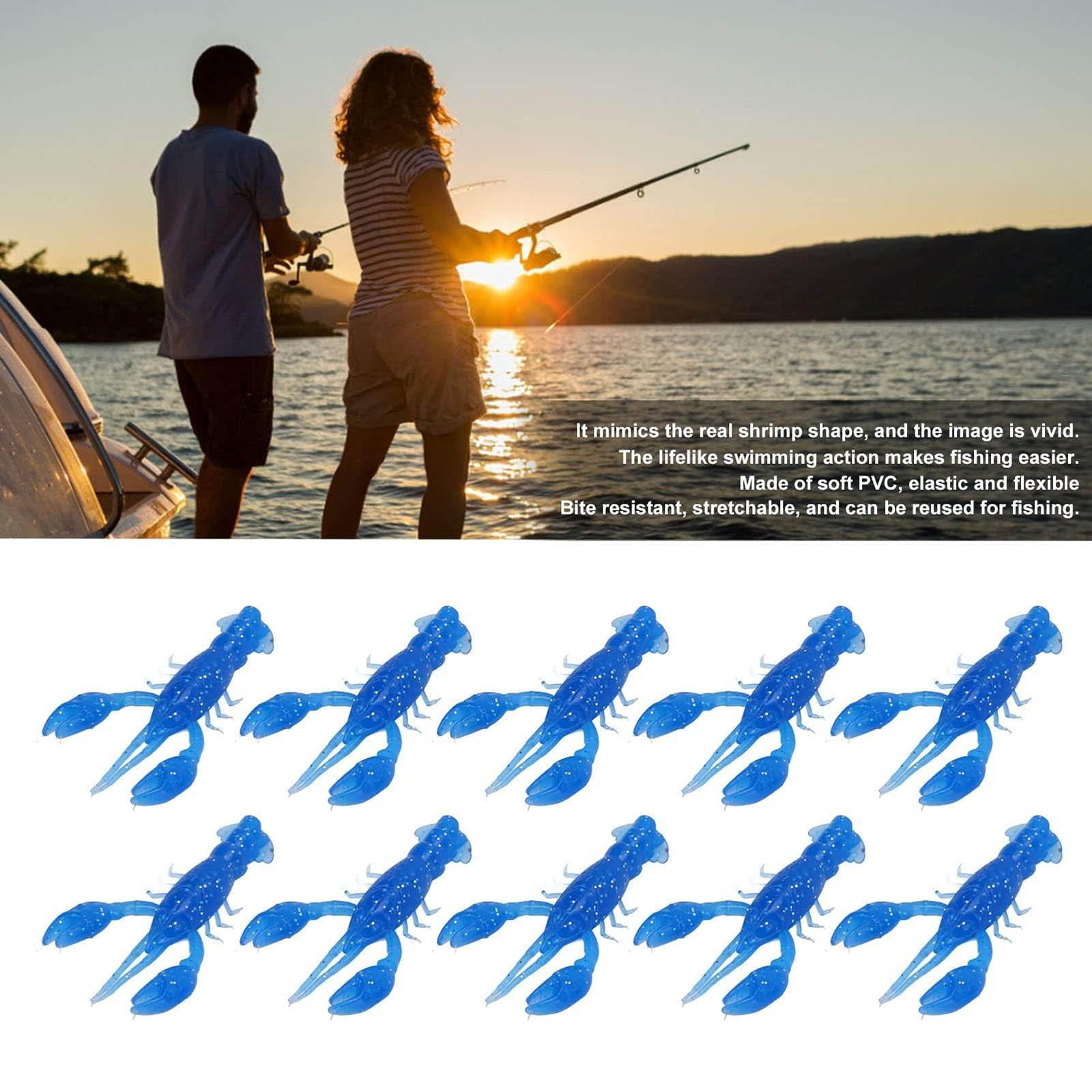 

Мягкие рыболовные раки креветки омары искусственные 10 шт. мягкие One Size синий