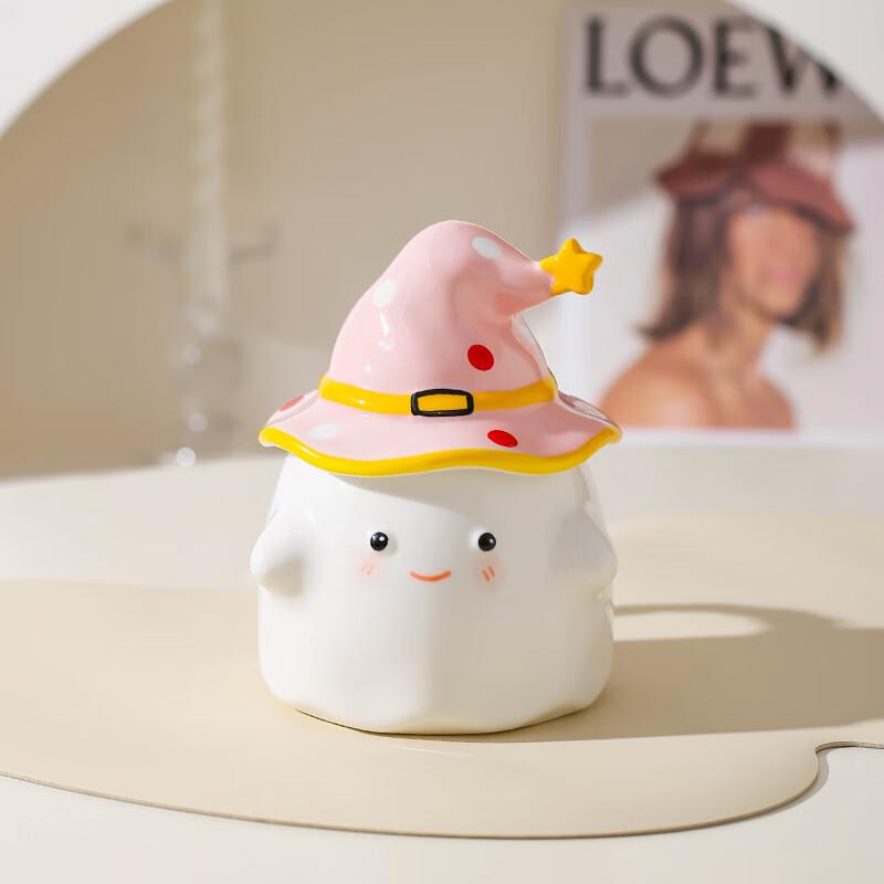 Halloween Pink Hat Ghost Ceramic Mug