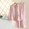 Women's Cotton Pajama Set: Padded, Long Sleeve & Pants, Pocketed, Spring/Autumn Wear
