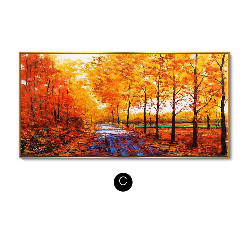 Neue Chinesische Goldene Meile Leinwand Malerei Wand Kunst Gelb Gold Baum Straße Poster Drucke für Wohnzimmer Schlafzimmer Dekoration Cuadros