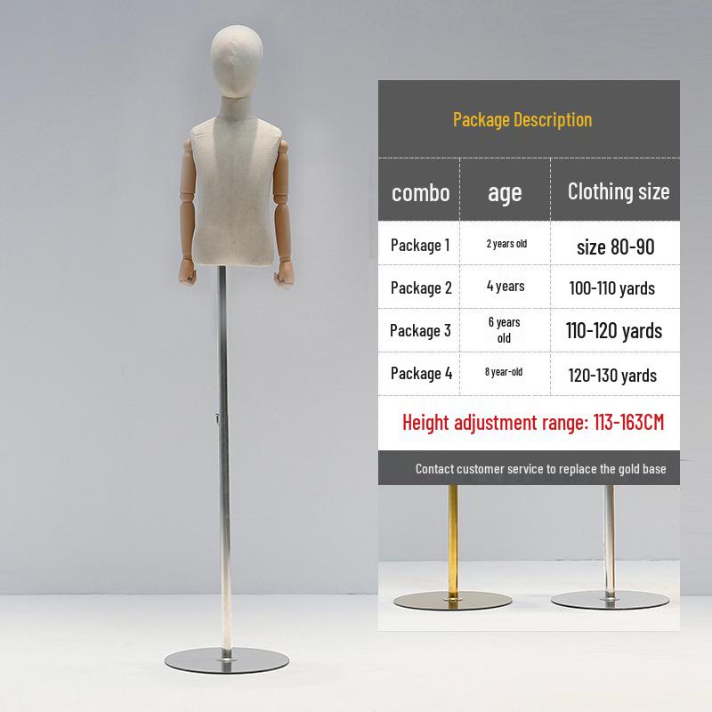 

Дитячий манекен для демонстрації одягу до пояса з головою для хлопчиків та дівчаток Age 6