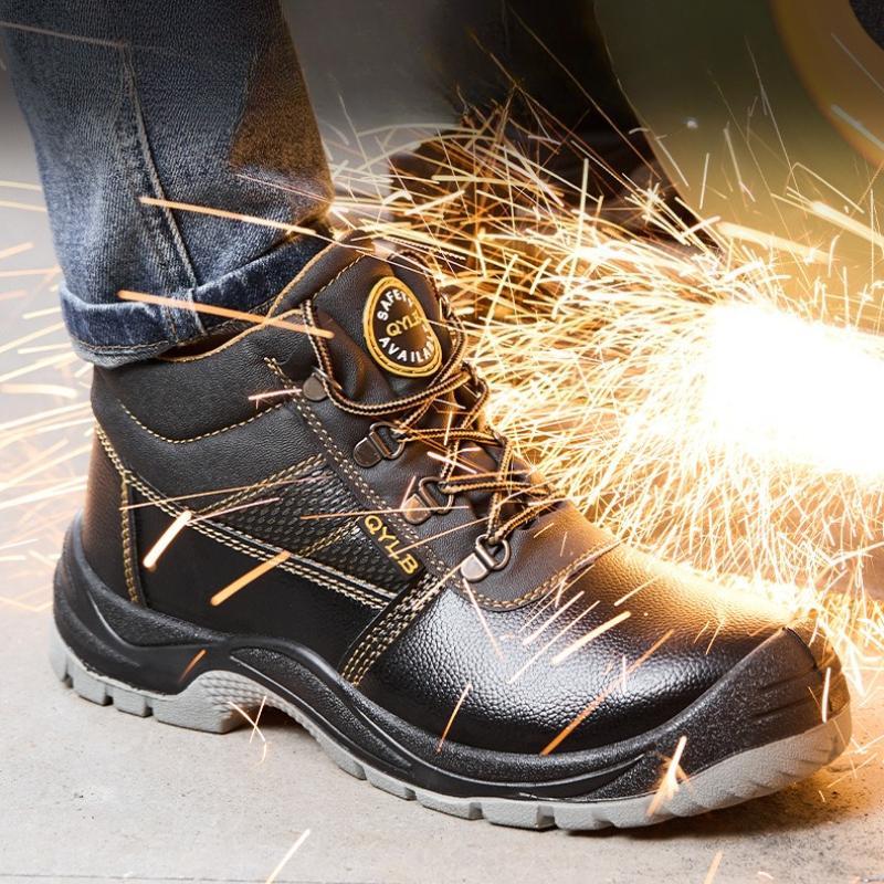 2025 New Men's Steel Toe Work Shoes Anti Crush Piercing Construction Safety Shoes with Tongue Waterproof Wear Resistant Shoes