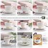 Retro European Style Ceramic Iced Americano and Latte Cup Set with Saucer