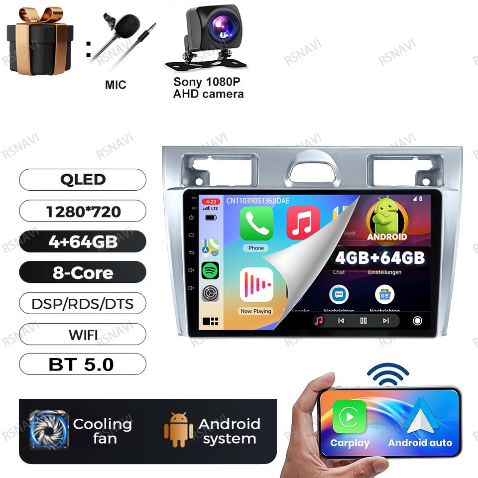 Android 16 Multimedia For Ford Fiesta Mk VI 5 Mk5 2002-2008 Car Radio Video Player Head Unit GPS Audio Auto Autoradio DSP RDS BT