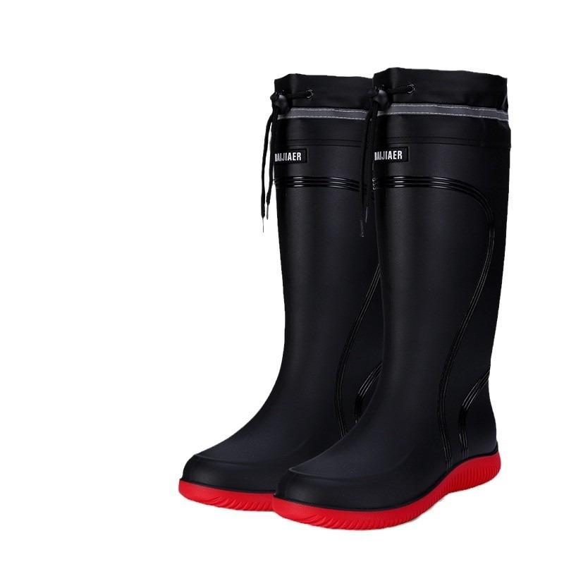 High-end new rain shoes men's rain-proof and waterproof shoes high tube non-slip closed rain boots bundle mouth work rubber shoes fishing shoes