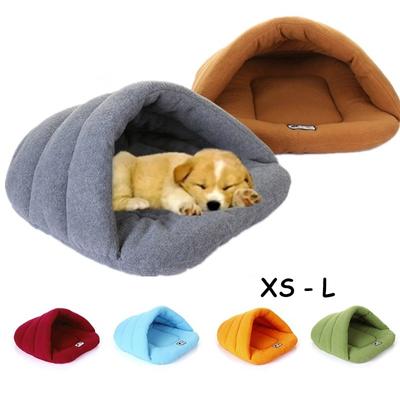 Cama para cachorro e gato de estimação, ninho macio, quente, casa de caverna, saco de dormir de inverno, almofada de tapete