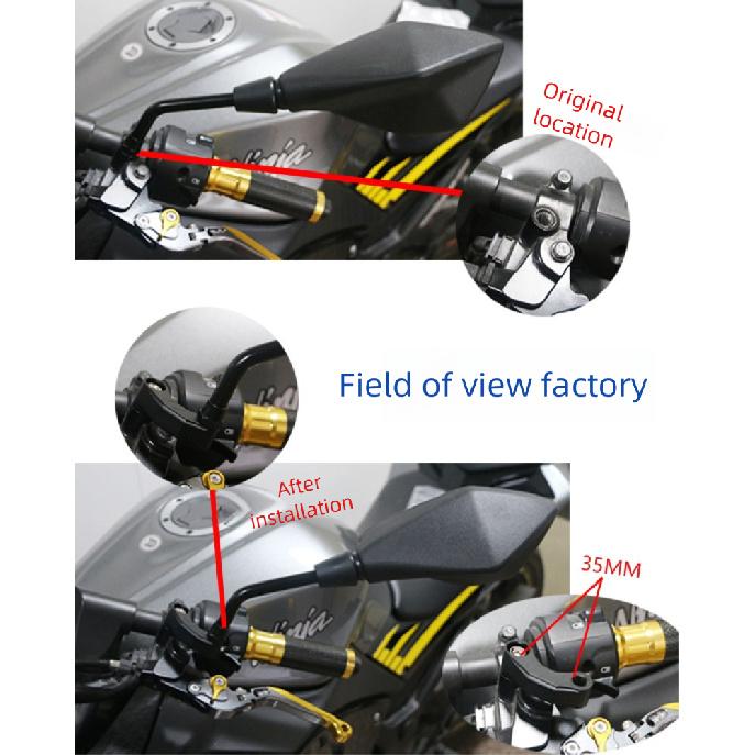 Motorcycle Mirror Extender Risers Universal Handlebar Mount Rearview Mirror Spacers Adapter M10