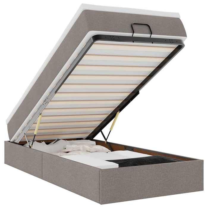 Maison Exclusive - Cadre de lit ottoman avec matelas taupe 80x200 cm tissu
