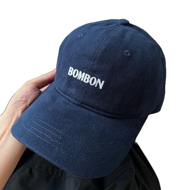 Baseballkappe im koreanischen Stil mit vielseitiger Buchstabenstickerei für Herren, zum Reisen auf der Straße, zur Gesichtsformmodifikation, Sonnenschutz, um ein kleines Gesicht zu zeigen