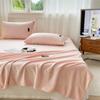 3pcs Solid Color Milk Velvet Bed Sheet Set Autumn Winter Warm Pink Bedding with 2 Pillowcases Soft and Skin-friendly Bed Cover