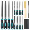 LIBRATON File Metalworking Files Plastic Woodworking Diamond Fine and Medium for Edge DIY Includes 12 Sheets of Steel and Storage Set, 31-Piece Set