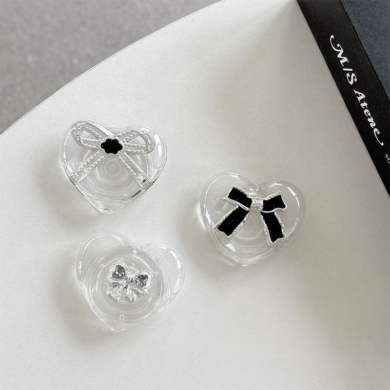 Transparent Mobile Phone Airbag Bracket, Paste-Type Love Bow Air Cushion, Retractable Desktop Support Frame, Lazy Ring.