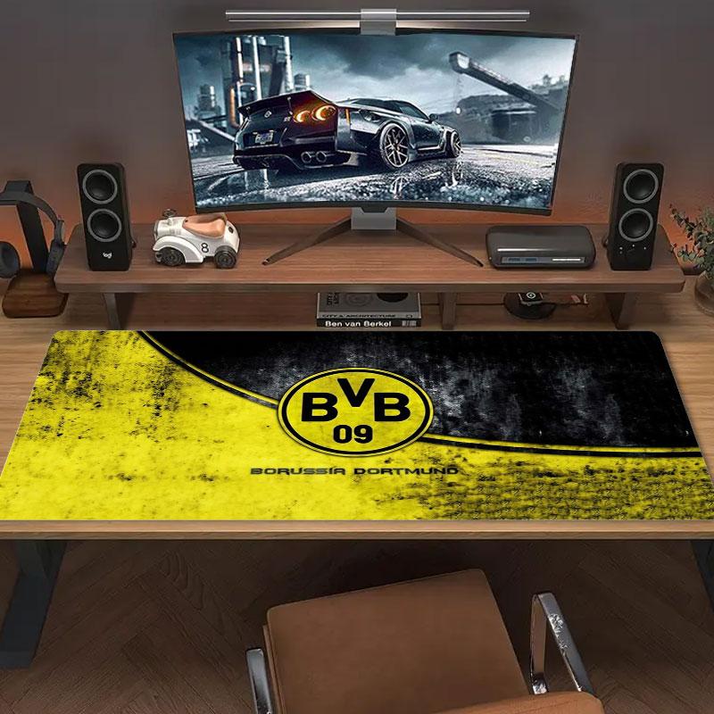 Borussia Großes Mauspad Große Gaming-Tischunterlage Rutschfest Laptop Tablet Großes Mauspad XXL Matte Mini-PC Spielmatte Mit Verriegeltem Rand