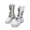 Autumn and winter punk lace-up thick-soled medium boots women's large-size knight boots long boots women