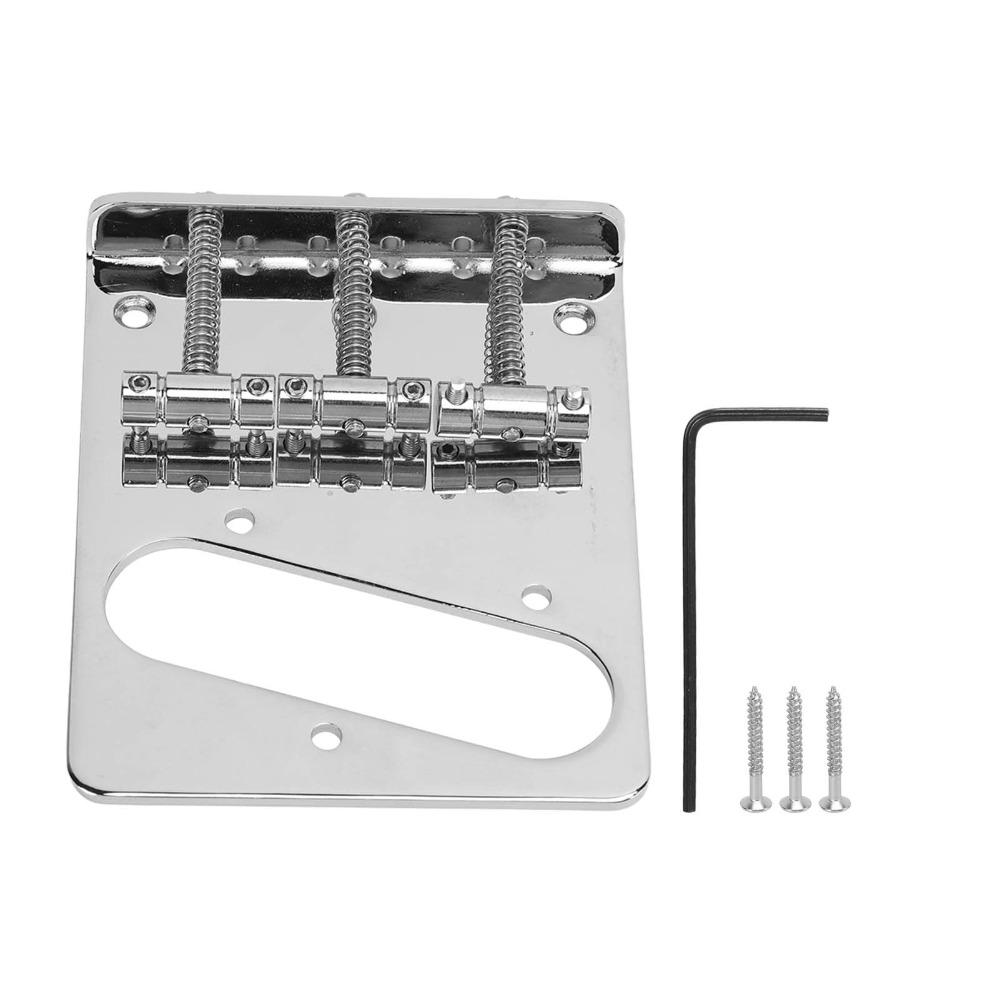 Metal Electric Guitar Bridge 3 Saddles Metal Saddle Bridge Guitar Tailpiece Electric Guitar