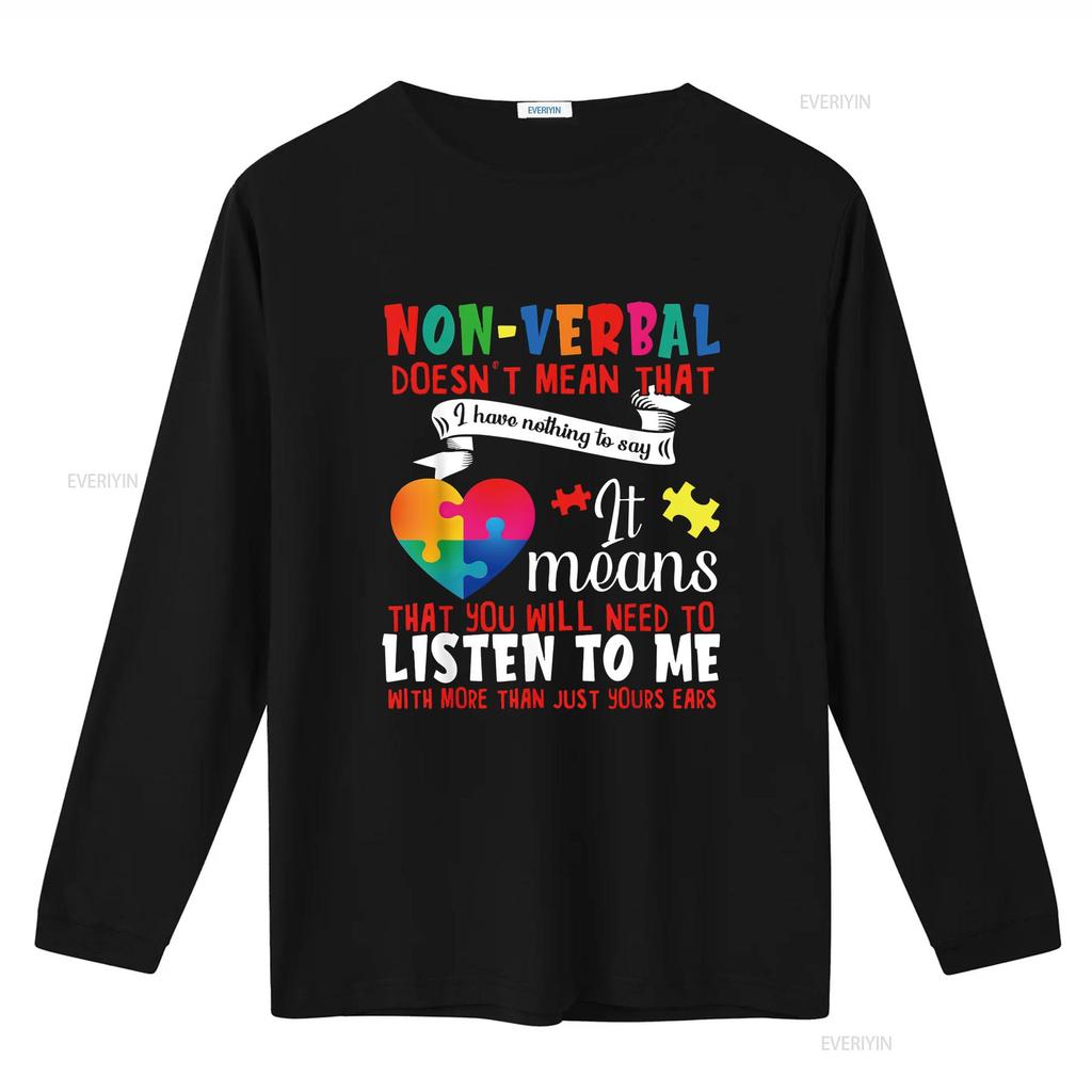 Damen Nonverbal Heißt Nicht, Dass Ich Nichts Zu Sagen Habe Autismus Autistisch T-Shirt Schwarz Vintage Gewaschen Stilvolles Oberteil Für Den Alltag