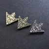 Brooch Vintage Triangle Shirt Collar Pin Hollow Metal Needle Brooch for Women Men Lapel Pin Clothes Decor