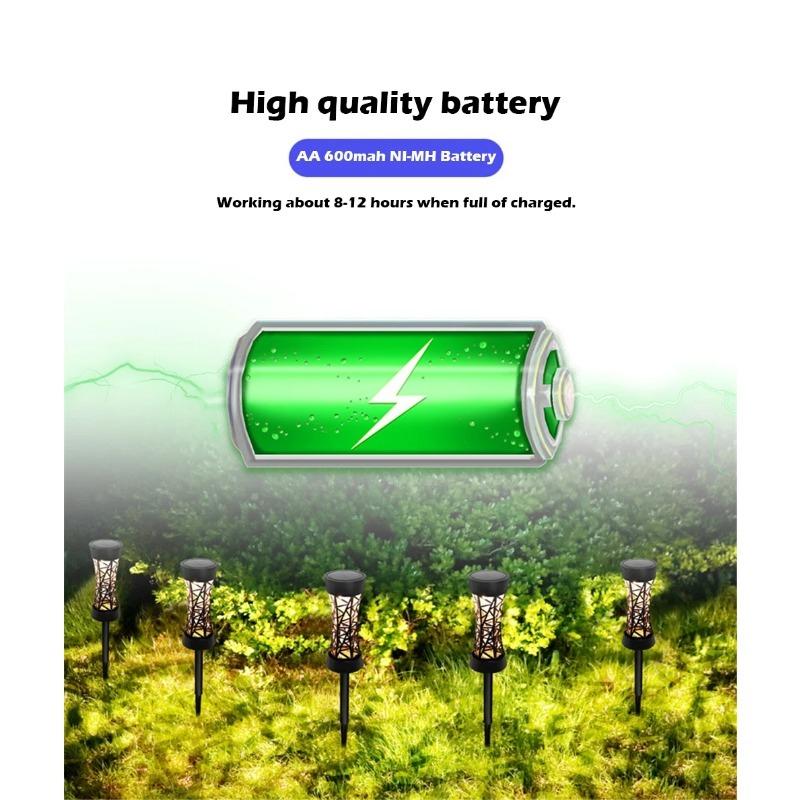 1/2/4 stk Solcelle Ganglys Utendørs LED-lampe med Varmt/Farget Lys Solcelle Hagelys Landskap Plenlampe for Gård Terrasse