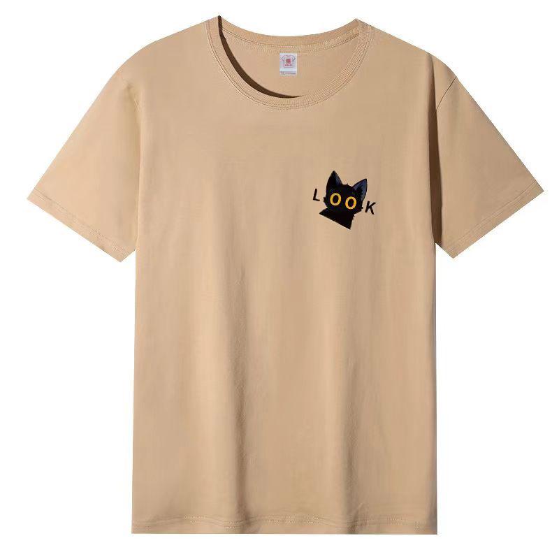 Cotton Short Sleeve T-shirt Women Loose Fashion Medium Sleeve Tops Summer Vintage T-Shirt