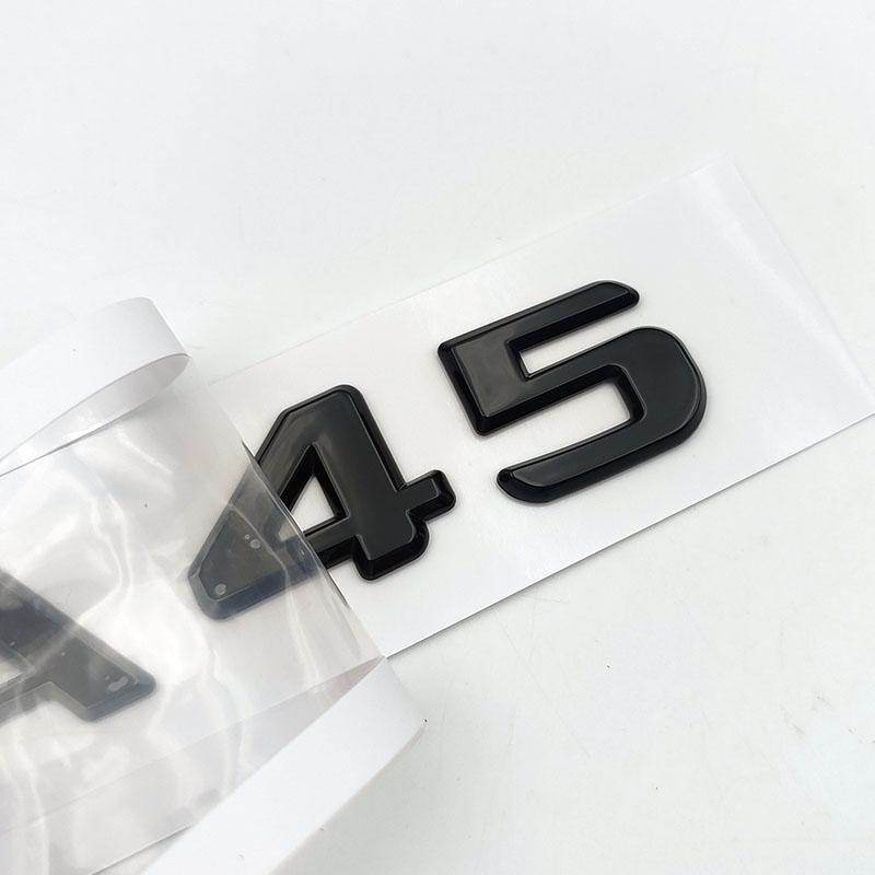 3d ABS Black A 45 Logo A45 Emblem Letters Sticker Nameplate Car Trunk Badge For A45 Accessories