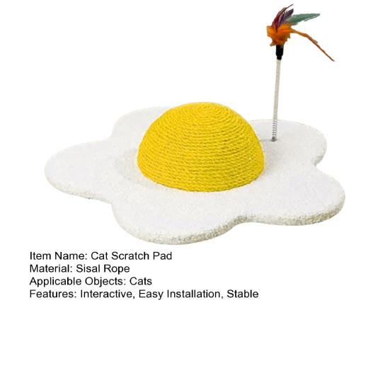 Kočičí škrábací podložka tvaru květu sisalové lano škrabadlo pro kočky interaktivní podlahová škrábací deska pro kočky s pružinou plyšová včelka pro ochranu nábytku