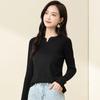 YUZHAOLIN Women's V-Neck Long-Sleeve Knit Top