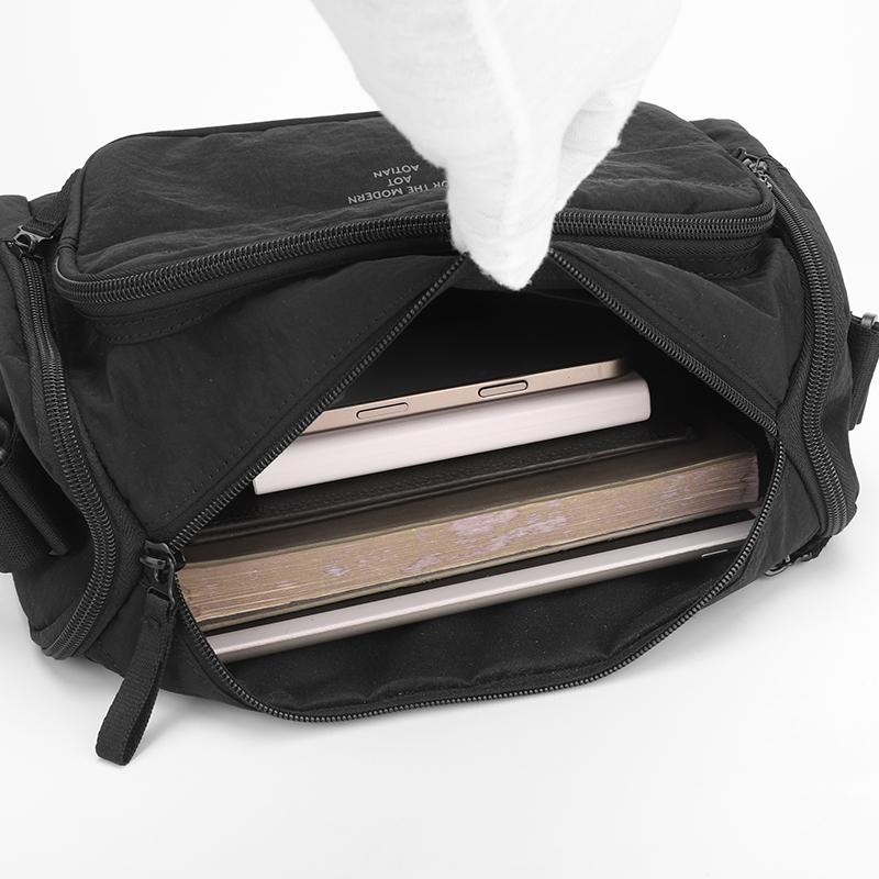 Minimalist Men's Crossbody Bag with Multiple Zipper Compartments for Urban Lifestyle