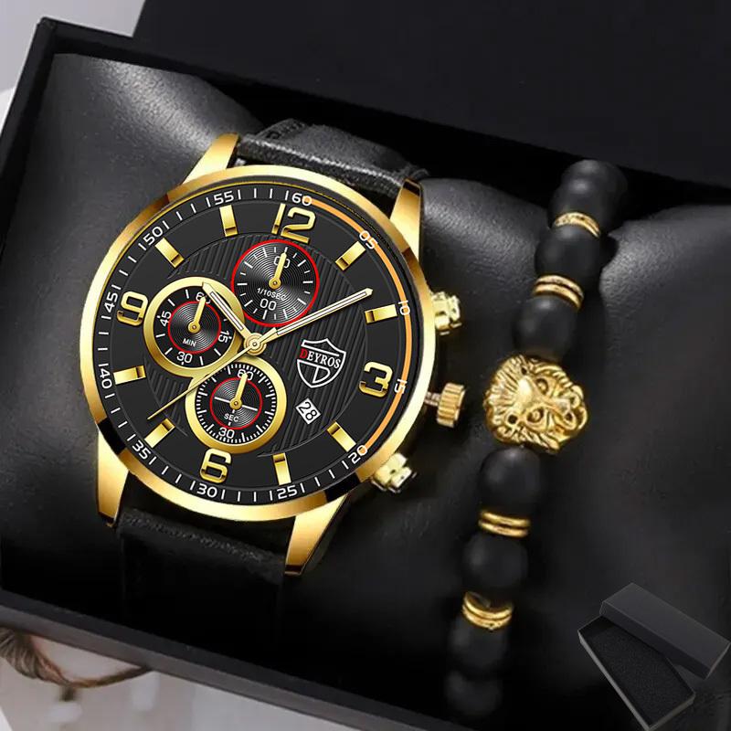 

Набор из 2 предметов, модные кварцевые мужские часы с календарем, лучший бренд, роскошные мужские часы, хронограф, спортивные мужские наручные часы и браслет