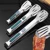 7912Inch Stainless Steel Food Clip Non Slip Bbq Tongs Silicone Non-Slip Handle Meat Salad Bread Clip Home Kitchen Baking Tool