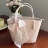Women's 2025 Large Capacity Pink Handbag - New Style, High-end Texture, Trendy Niche Tote