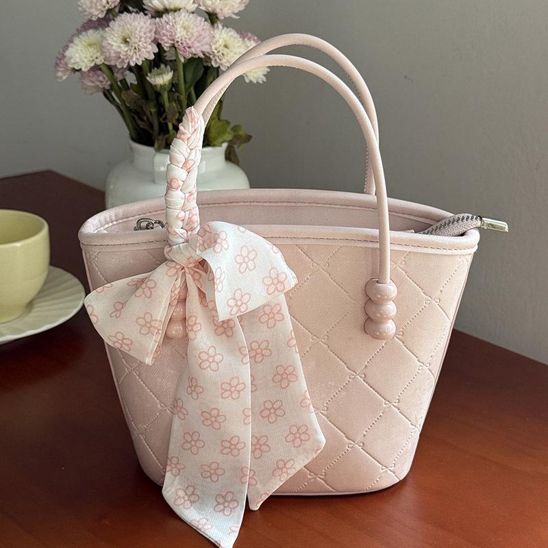 Women's 2025 Large Capacity Pink Handbag - New Style, High-end Texture, Trendy Niche Tote