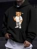 Golf Bear Cartoon Print Hooded Sweatshirt, Trendy and Fun Style, Lively and Eye-catching, Effortlessly Creates a  Casual Streetwear Look